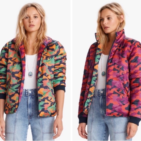 Mother 2Faced Camo Reversible Puffer Jacket M